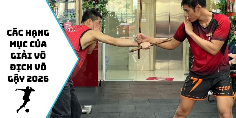 Các hạng mục của giải vô địch võ gậy 2026